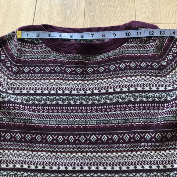 Roots Fair Isle Jacquard Light Sweater in Purple & Dark Gray Size XS - Picture 3 of 12